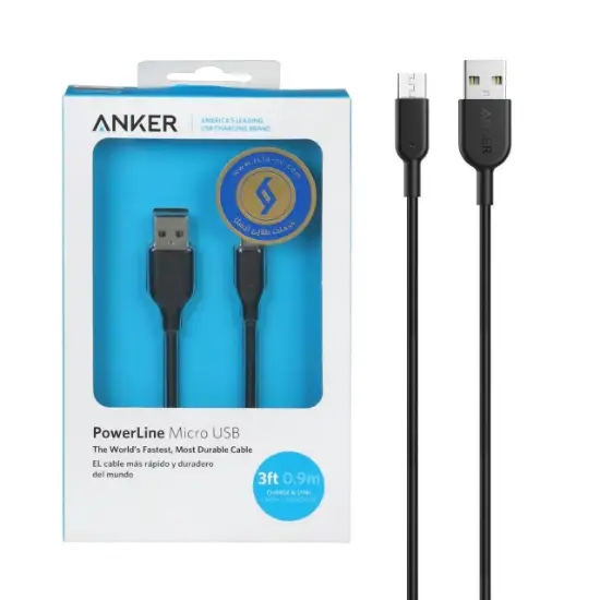 تصویر کابل تبدیل USB به microUSB انکر مدل A8132 PowerLine طول 0.9 متر