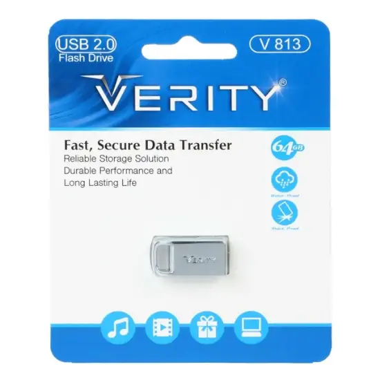 تصویر فلش مموری وریتی مدل V813 USB2.0 با ظرفیت 64 گیگابایت