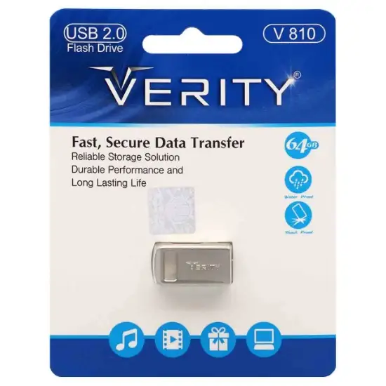 تصویر فلش مموری وریتی مدل V810 USB2.0 ظرفیت 64 گیگابایت