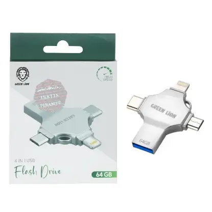 نمایش جزئیات فلش مموری USB OTG گرین لاین مدل GN4IN1USB64SL ظرفیت 64 گیگابایت