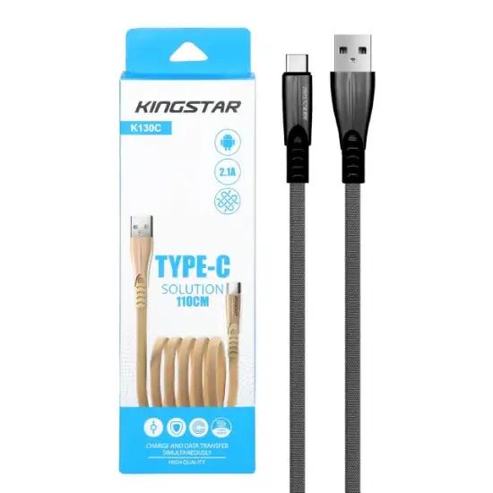 تصویر کابل تبدیل USB به USB-C کینگ استار مدل K130C طول 1.1متر