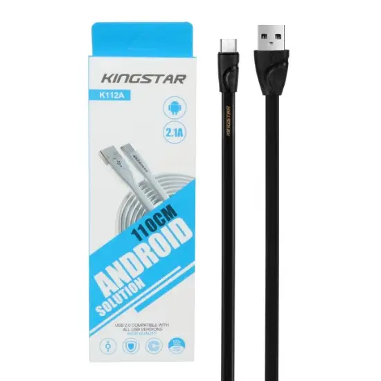 تصویر کابل تبدیل USB به MicroUSB کینگ استار مدل K112A طول 1.2 متر