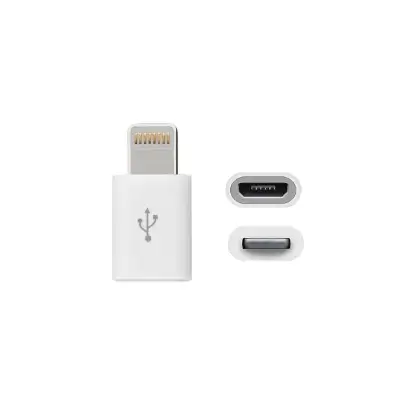 نمایش جزئیات تبدیل Micro Usb به Lightning-سفید بسته 10 عددی