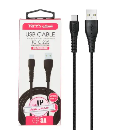 تصویر کابل تبدیل USB به USB-C تسکو مدل TC C205 طول 1 متر