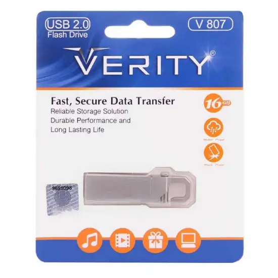 تصویر فلش مموری وریتی مدل V807 USB2.0 ظرفیت 16 گیگابایت