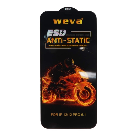 تصویر گلس گوشی Full Cover ESD Anti Satic - Weva برای iPhone 12 / 12 Pro