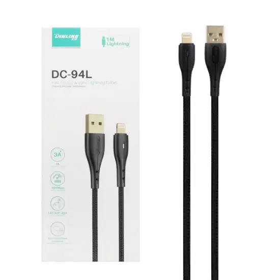 تصویر کابل تبدیل USB به لایتنینگ دینلاین مدل DC-94L طول 1 متر