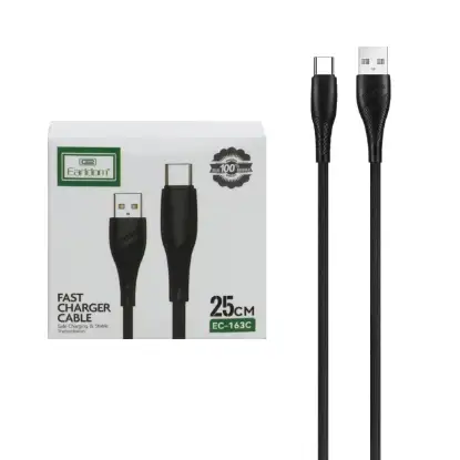 نمایش جزئیات کابل تبدیل USB به USB-C ارلدام مدل EC-163C طول 25 سانتی متر