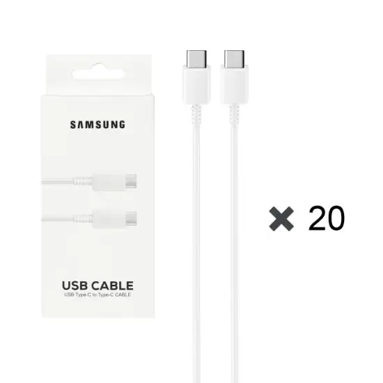 تصویر پک 20 عددی کابل تبدیل USB-C به USB-C سامسونگ مدل S23 PD طول 1 متر