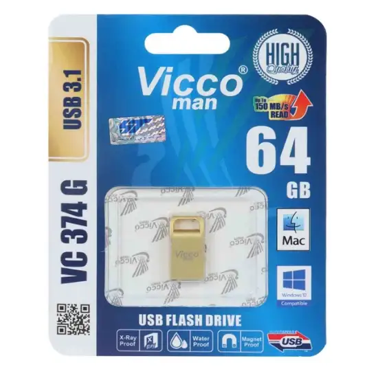 تصویر فلش مموری ویکومن مدل vc374 G USB3.1 ظرفیت 64 گیگابایت