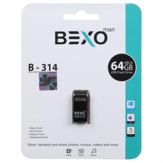 تصویر فلش مموری بکسو مدل B-314 USB2.0 ظرفیت 64 گیگابایت