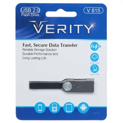 تصویر فلش مموری وریتی مدل V815 USB2.0 ظرفیت 64 گیگابایت