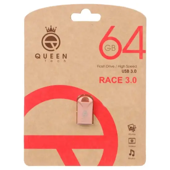 تصویر فلش مموری کوئین تک مدل Race USB3.0 ظرفیت 64 گیگابایت