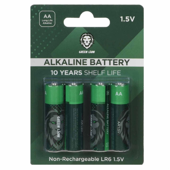 تصویر باتری قلمی گرین لاین-AA مدل Alkaline LR6 بسته 4 عددی