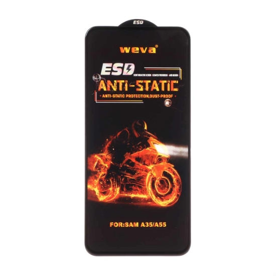 تصویر محافظ صفحه نمایش شیشه ای Full Cover ESD Anti Static - Weva برای Samsung A35 / A55