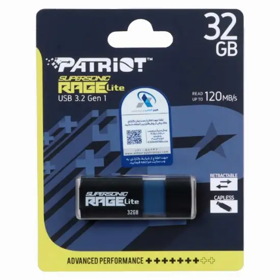 تصویر فلش مموری پتریوت مدل RAGE Lite USB3.2 ظرفیت 32 گیگابایت