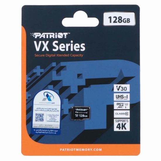 تصویر کارت حافظه microSDXC پتریوت مدل VX Series استاندارد UHS-I V30 U3 ظرفیت 128 گیگابایت