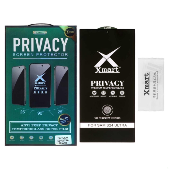تصویر گلس گوشی شیشه ای Full Cover X Mart Privacy برای Samsung S24 Ultra