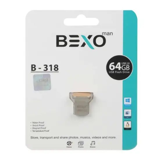 تصویر فلش مموری بکسو مدل B-318 USB2.0 ظرفیت 64 گیابایت