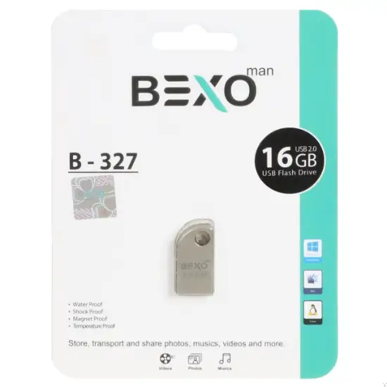 تصویر فلش مموری بکسو مدل B-327 USB2.0 ظرفیت 16 گیگابایت