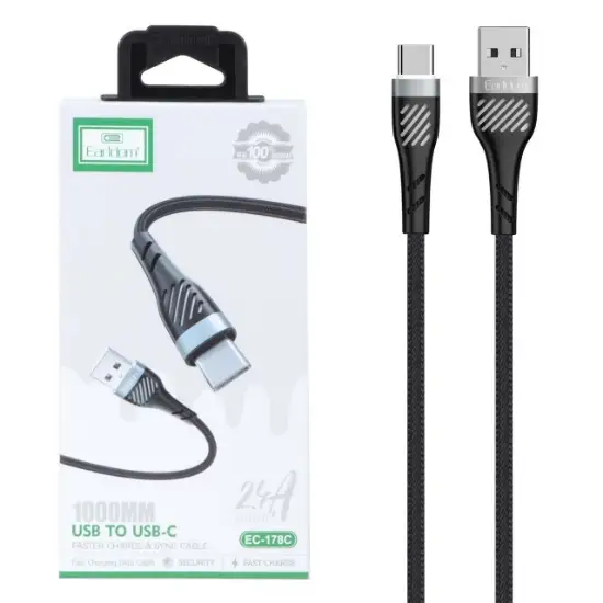 تصویر کابل تبدیل USB به Type-C ارلدام مدل EC-178C طول 1 متر